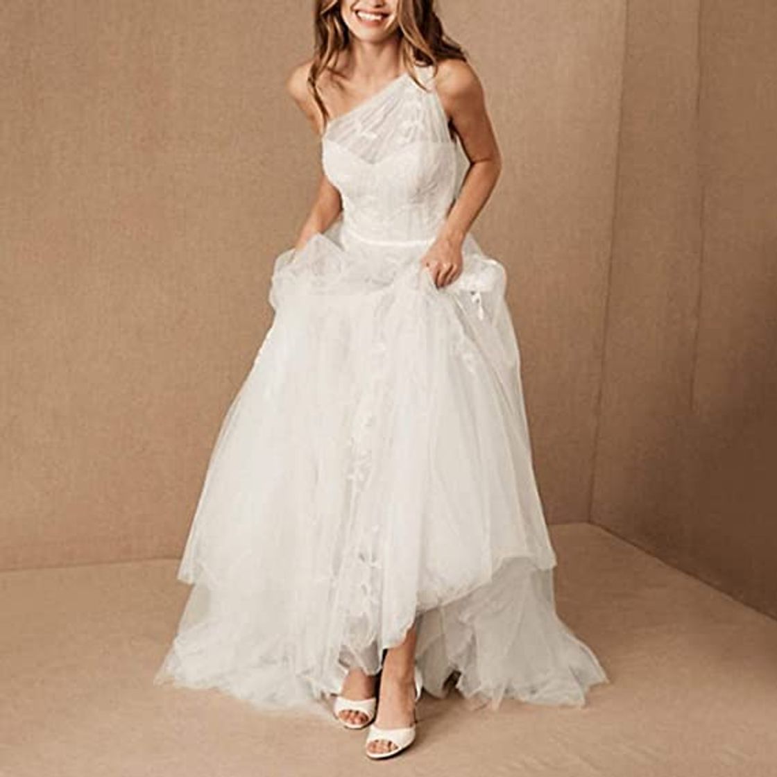 Social MoonHome Wedding Embroidered Shoulders Sleeveless B083B7KCNS