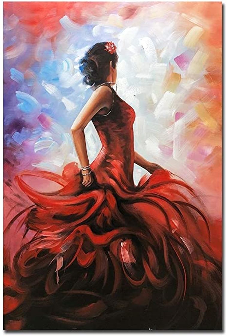 Social Fasdi Art Oil Painting Figure Girl 3D Hand-Painted On ... - Amazon.com