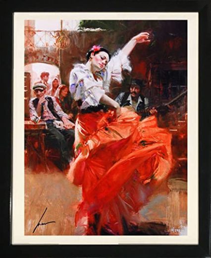 Amazon.com: "Flamenco in Red" by Pino (Framed Figurative Fine Art)