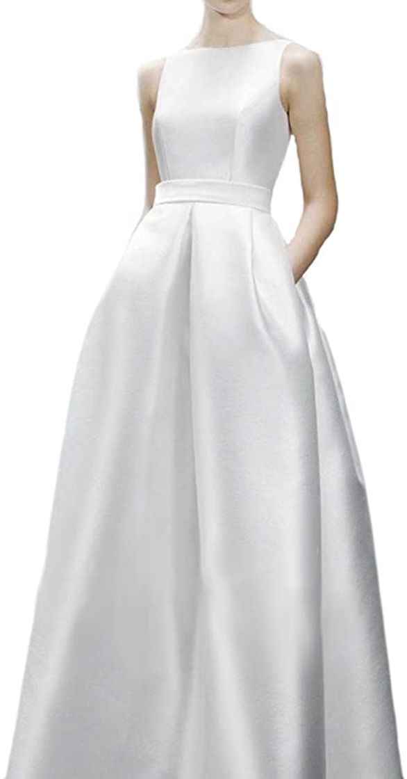 Fashion Hblld Women's Crystal Silk Satin Wedding Dress Bridal Ball Gowns ...