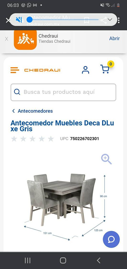 Moda Antecomedor Muebles Deca Dluxe  Gris Chedraui 