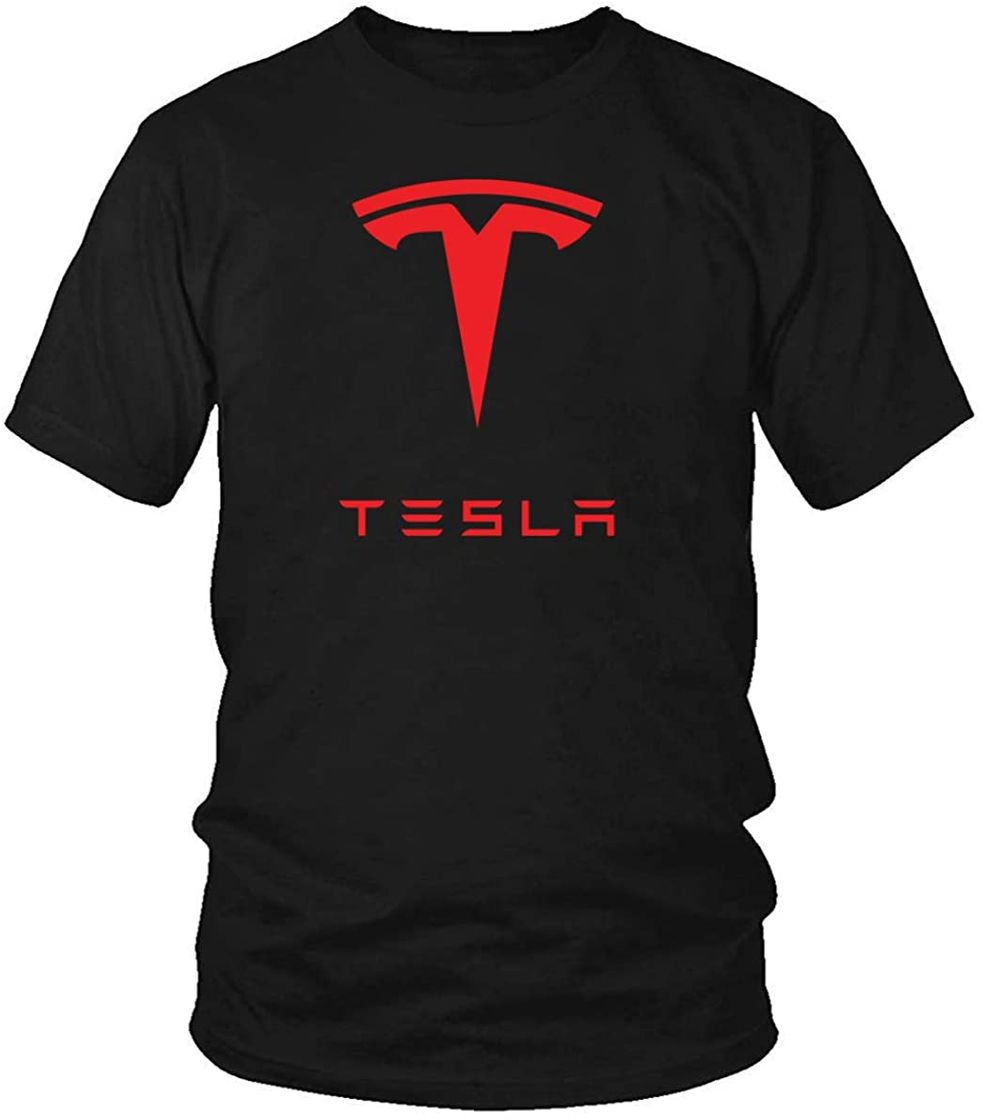 Moda Amazon.com: Men's Tesla Red Logo T-Shirt Men Cotton Tee