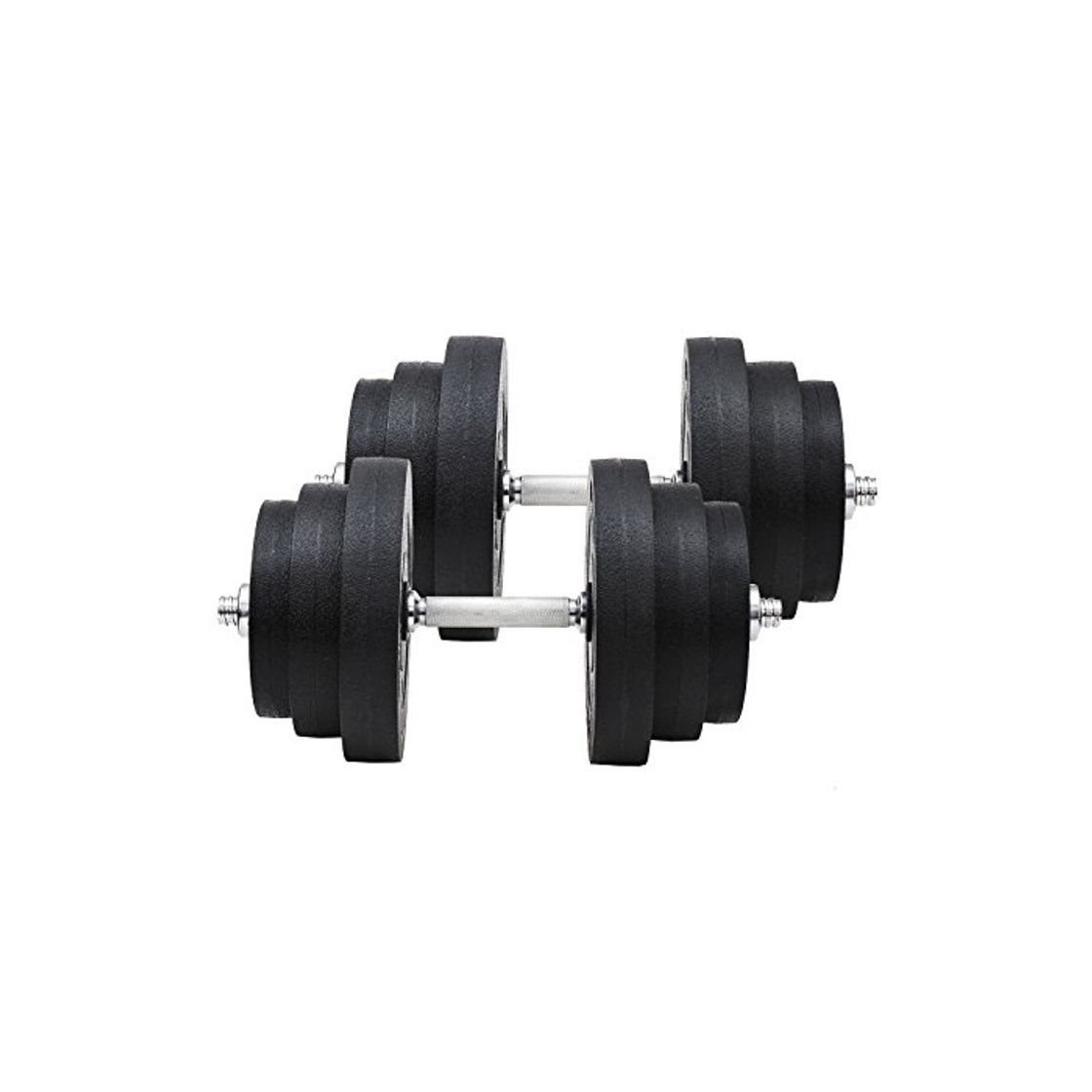 Product HOMCOM Juego de Mancuernas Pesas de Fitness 40KG Ajustable Profesionales Gimnasio Doméstico y Musculación con Barra Acero y Discos