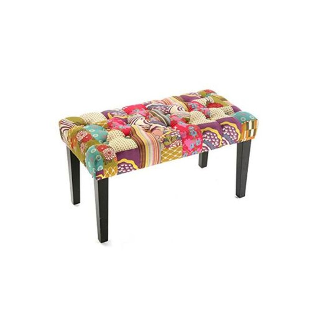 Categoría de hogar Versa 19500261 Taburete pie de Cama Pink Patchwork Banco