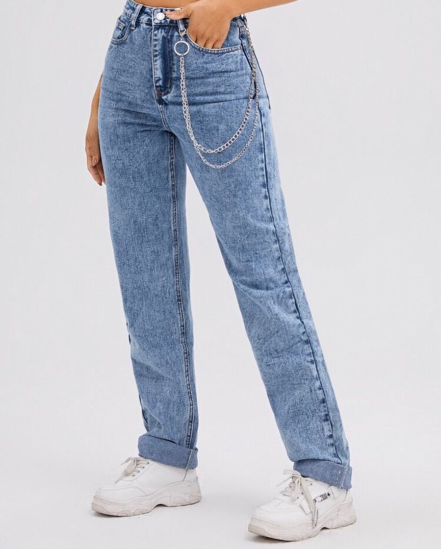 Moda Calça Jeans Shein Botão Simples