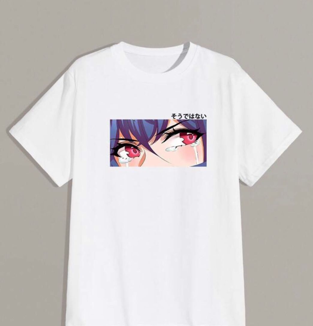 Fashion Camiseta Japonesa Shein Estampada com Desenho Animado