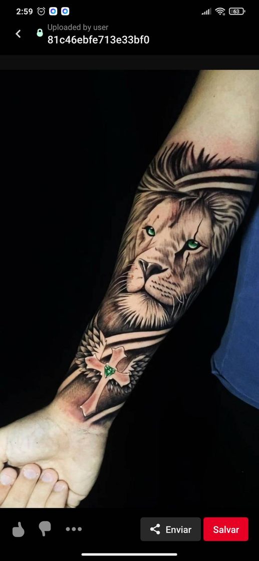 Social Tatuagem de leão no pulso 😮😮