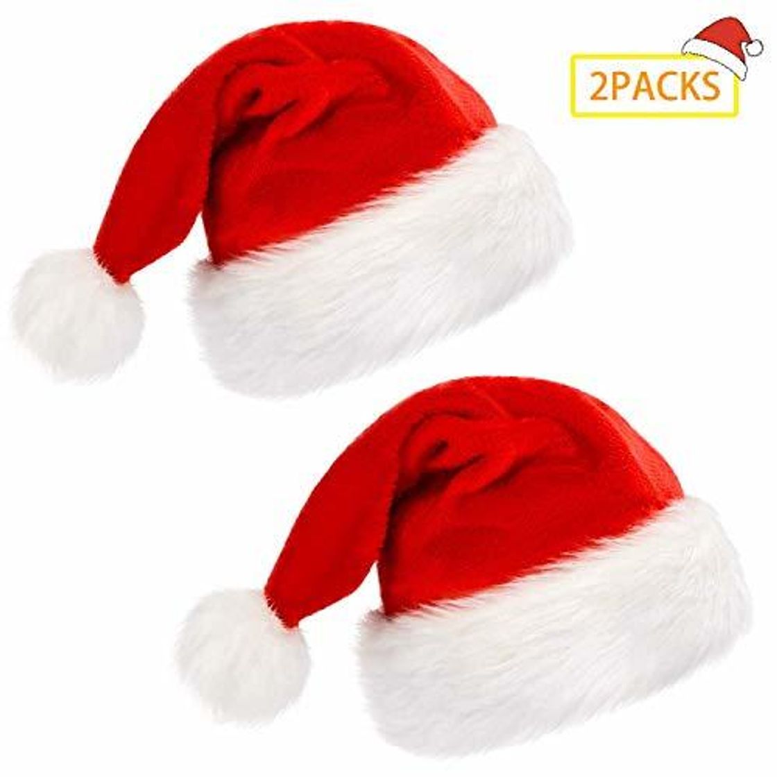 Producto 2Paquete gorro de Papá Noel, gorro de Navidad de felpa suave, gorro