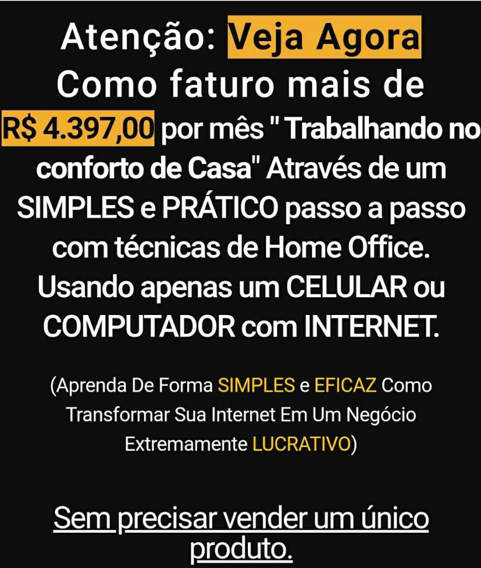 Moda Ganhe trabalho em casa 