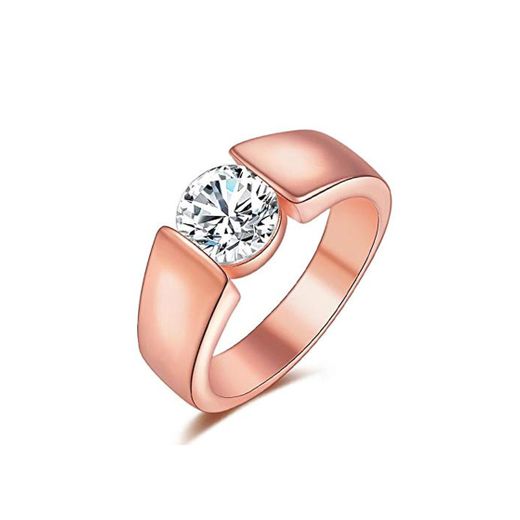 MUATE Anillos Anillos para Mujer Joyas CZ de Plata Oro Blanco Rosa Dorado Anel Feminino Anillos Mujer Joyas Aneis Bague Anelli Oro Rosa 9