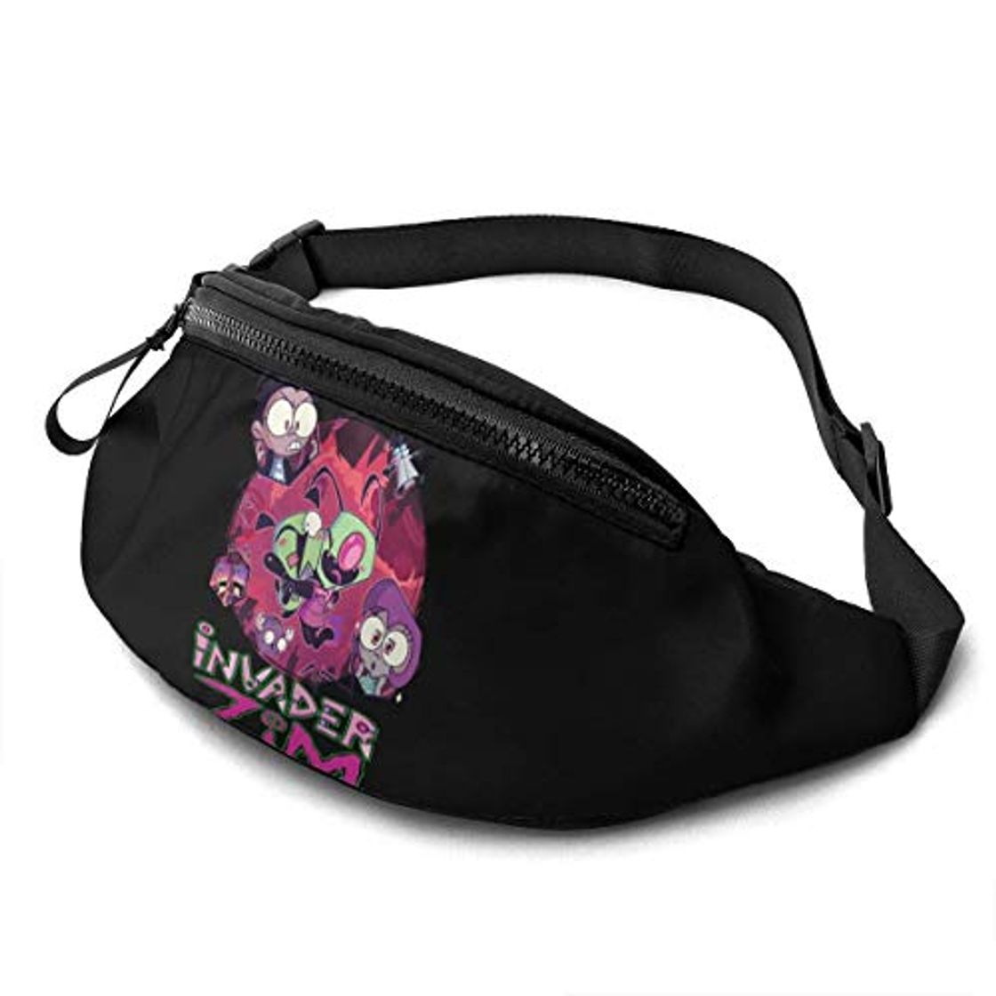 Moda AOOEDM Invader Zim Riñonera Informal para Hombres y Mujeres con cinturón Ajustable Bolsa Deportiva Bolsa para Correr