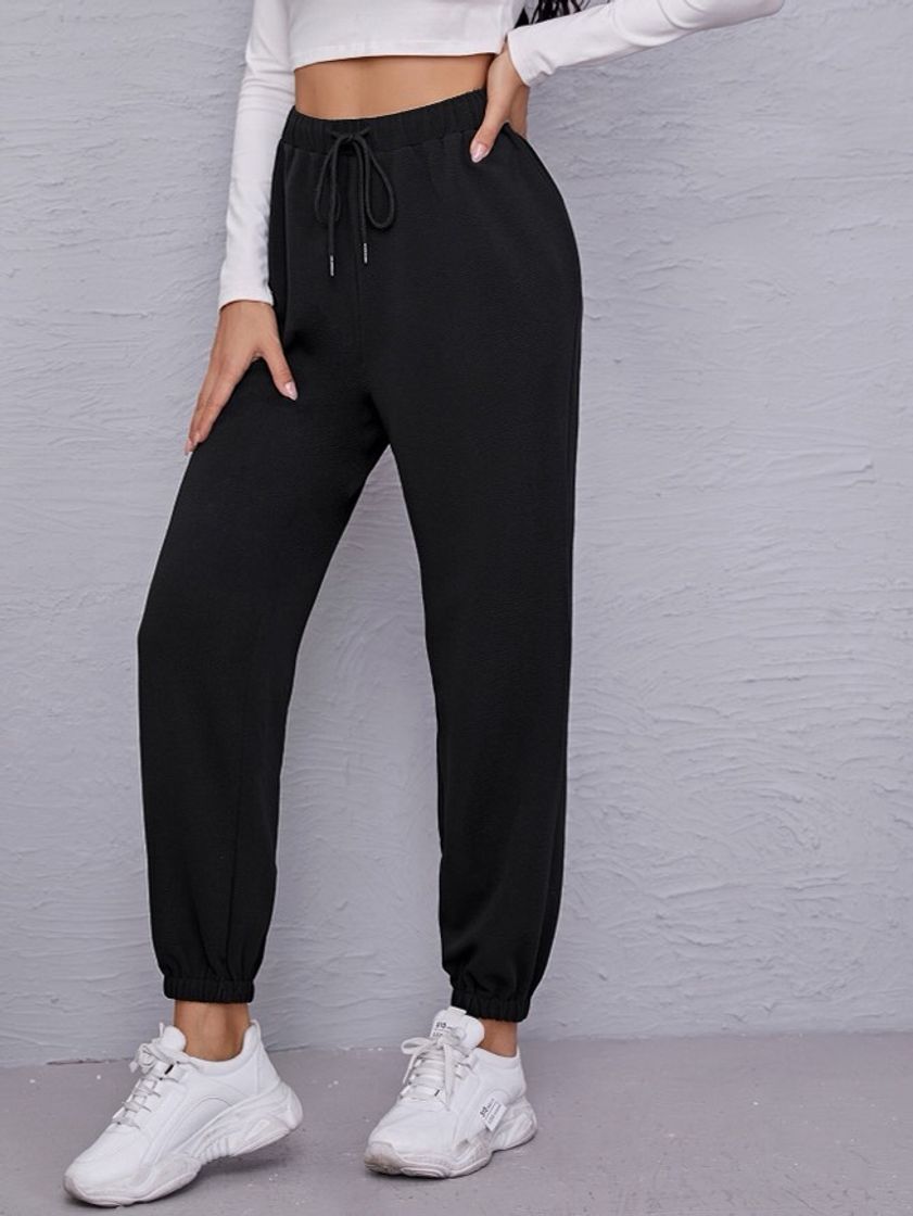 Producto Drawstring Waist Solid Sweatpants