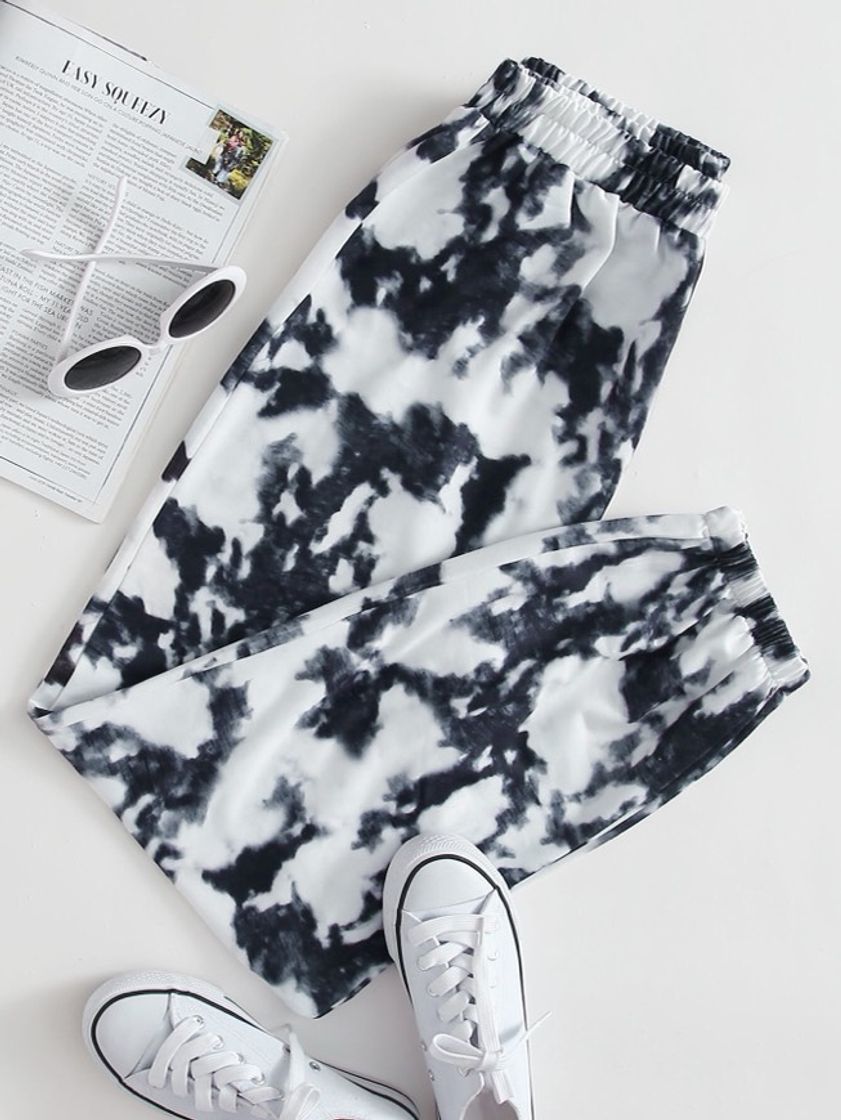 Moda Tie Dye Elastic Waist Sweatpants