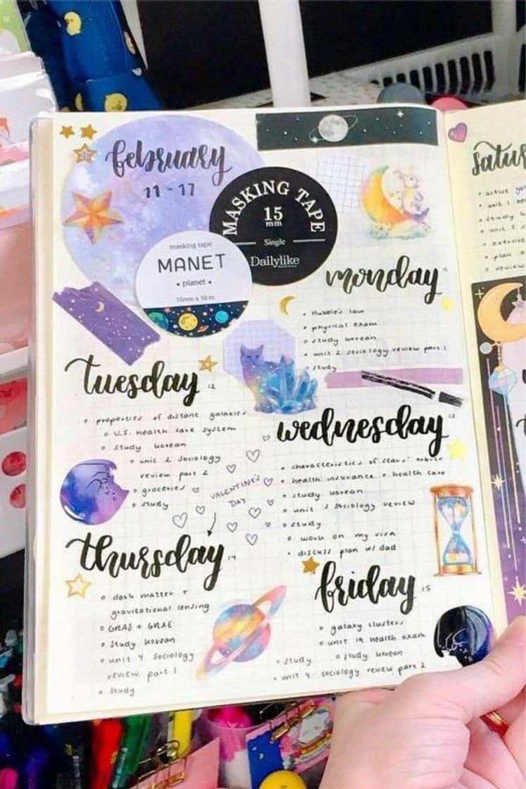 Fashion Bullet journal space e galaxy