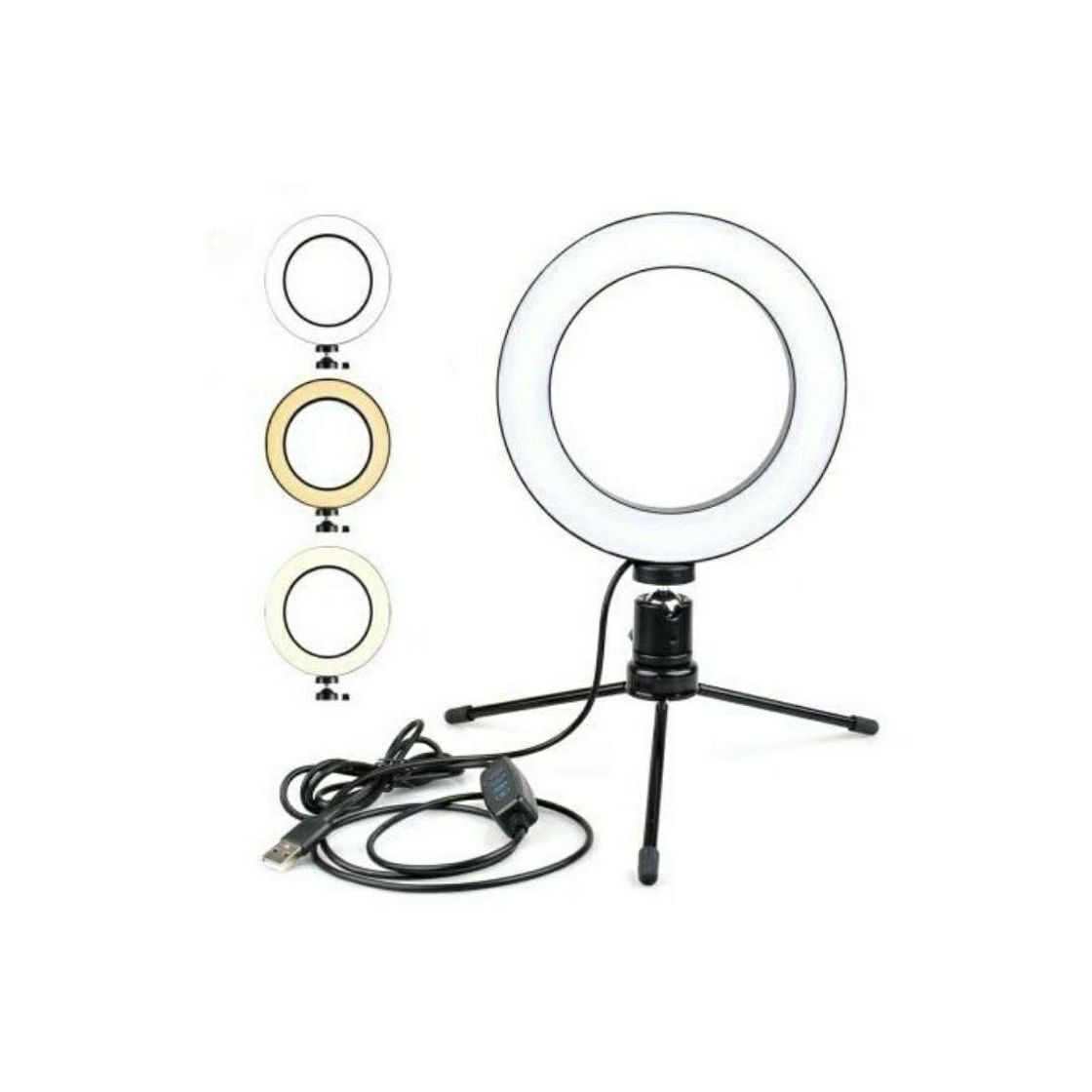 Product Ring Light Led Mesa Iluminador Pequena Tripé 6 Polegada 16cm