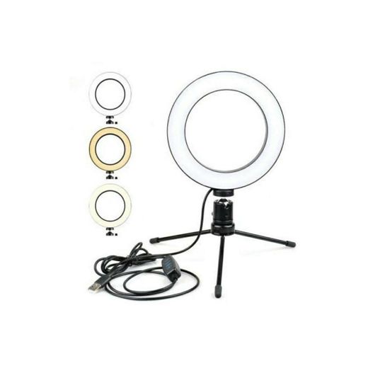 Ring Light Led Mesa Iluminador Pequena Tripé 6 Polegada 16cm