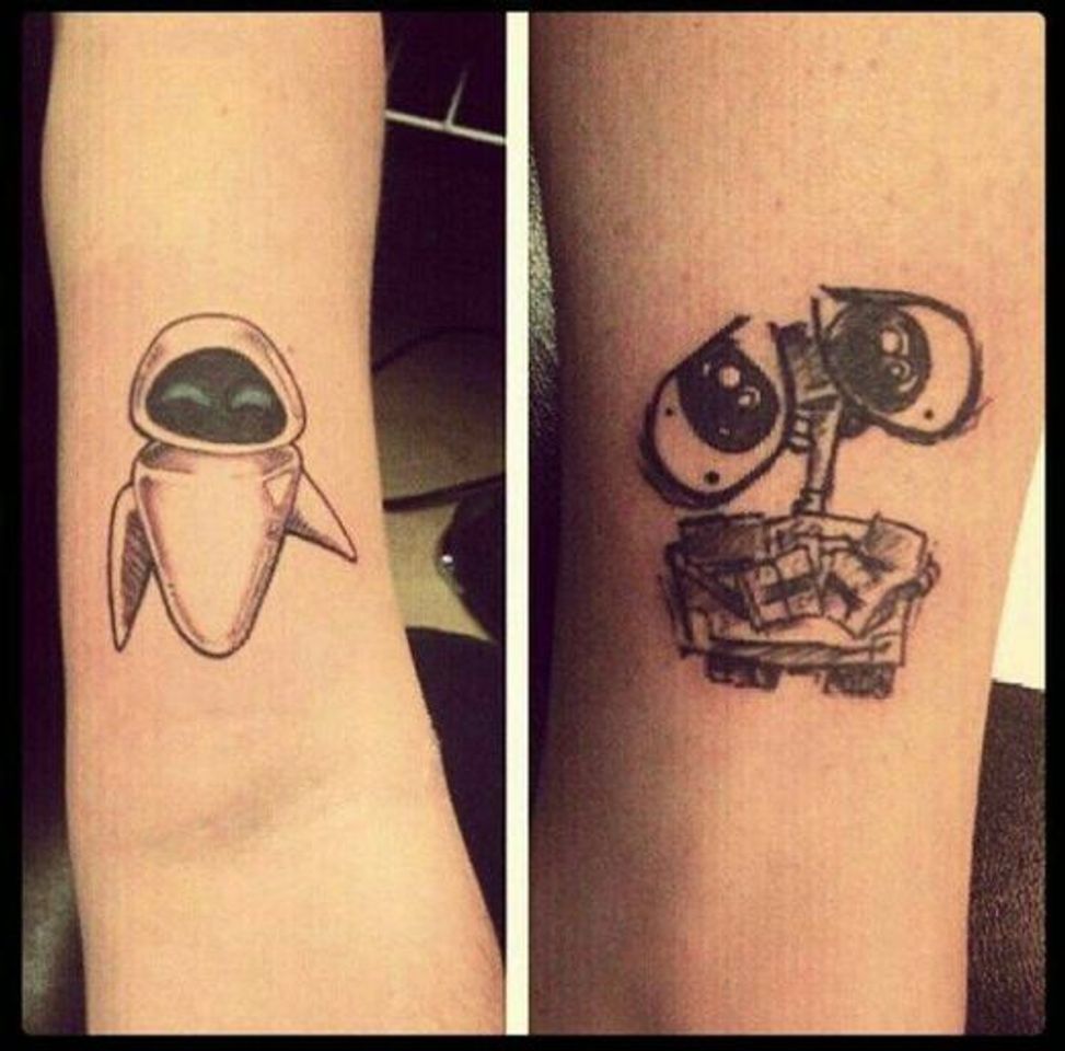 Moda Tatuagem de casal de Wall-E  e Eva ♡♡♡