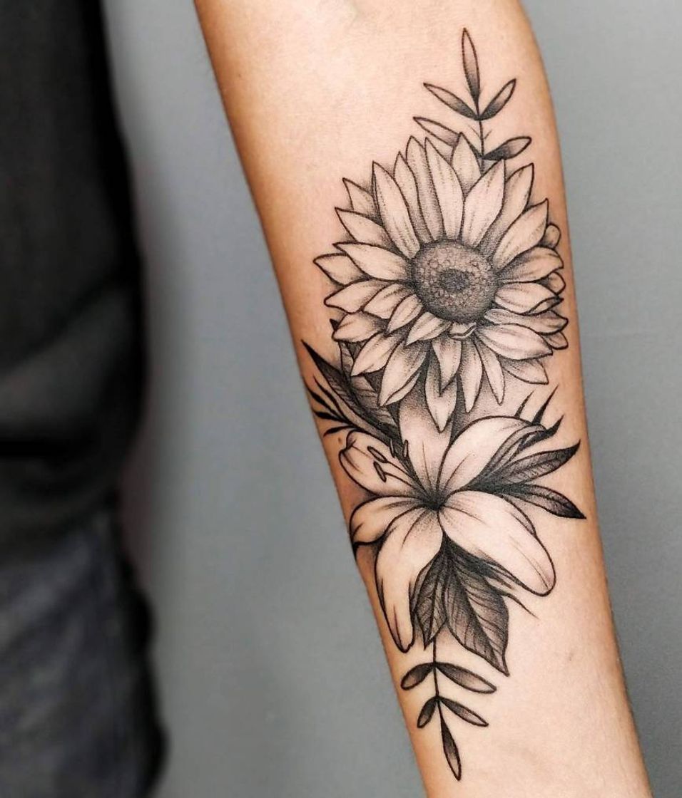 Moda Tattoo floral linda 🌻🍃