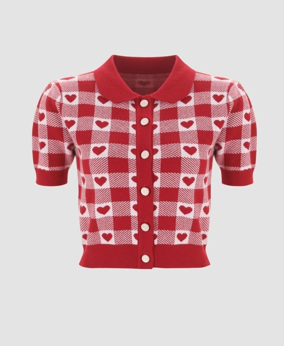 Social Camisa de corações de 6 botões 