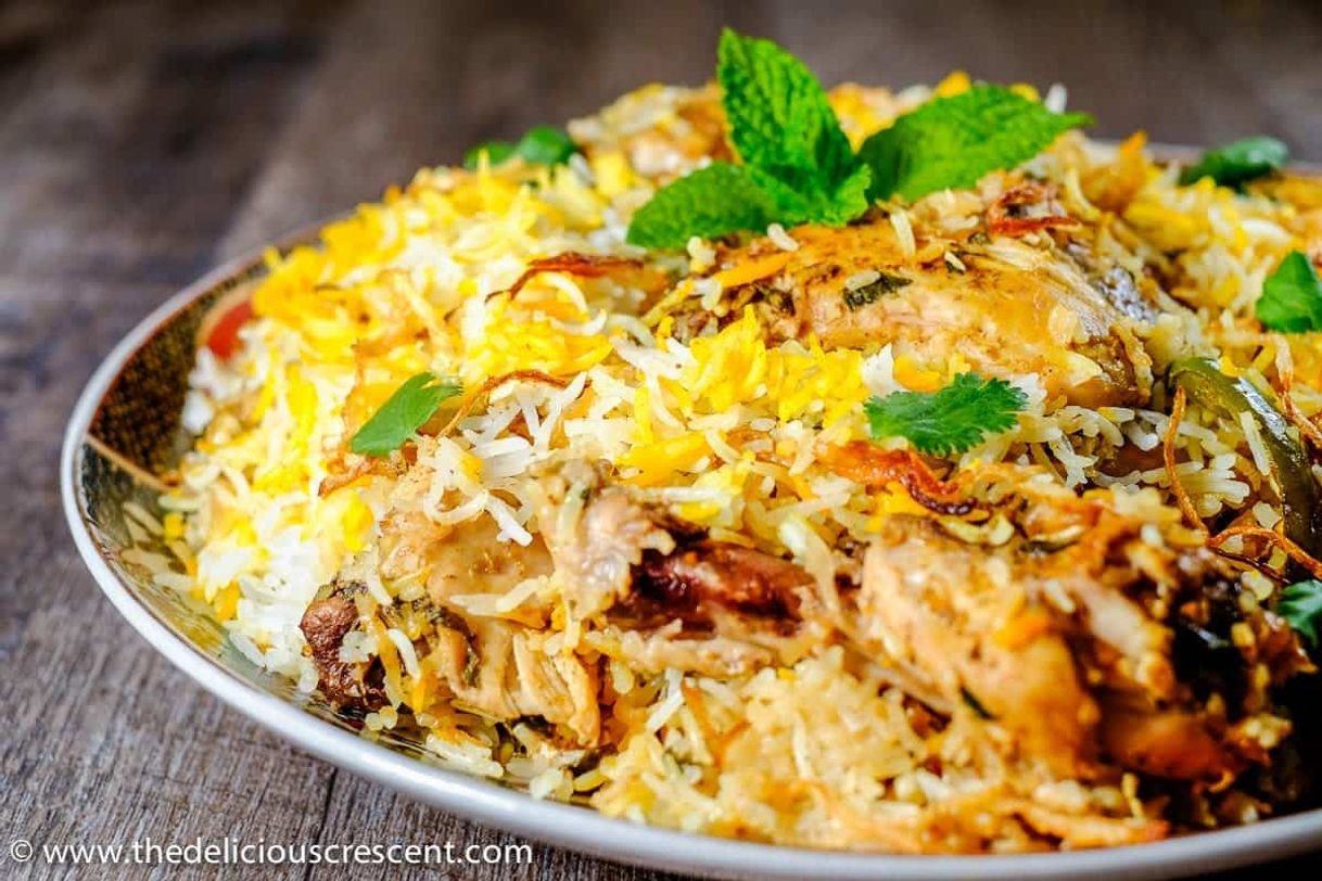 Place Receta para preparar hyderabadi biryani