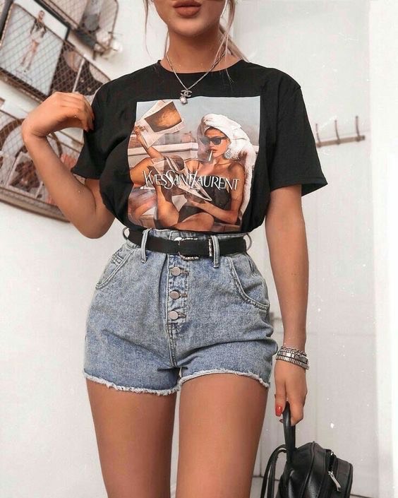 Moda T-shirt + short mon jeans 