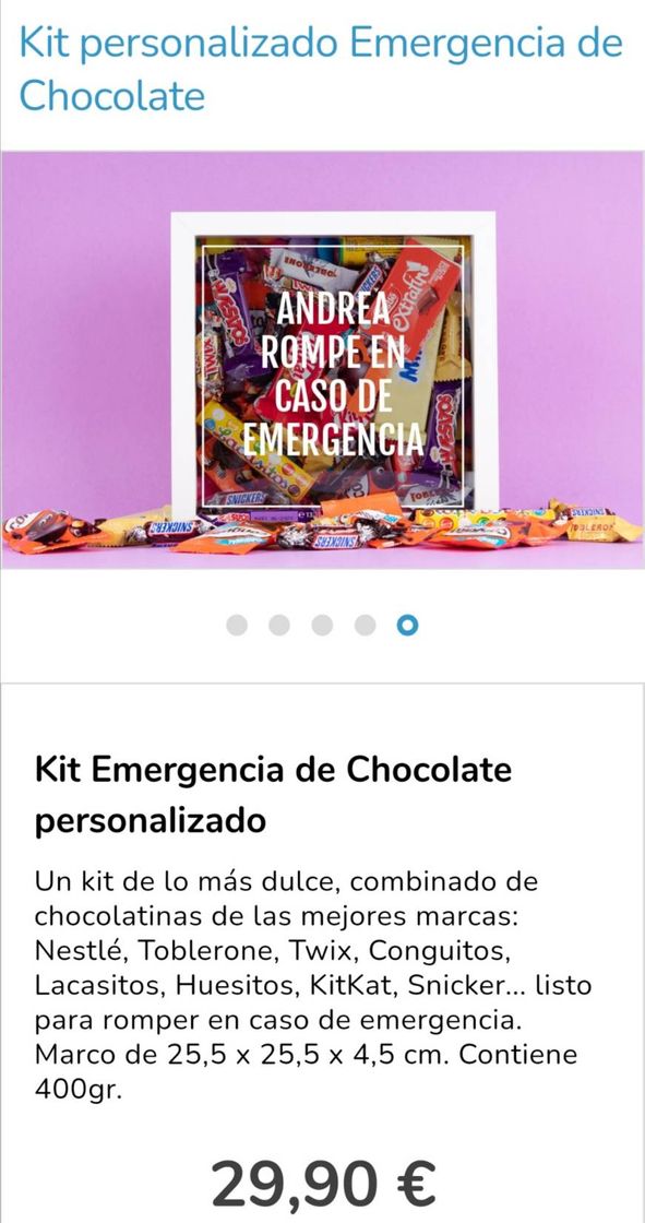 Fashion Kit personalizado Emergencia de Chocolate | Regalador.com