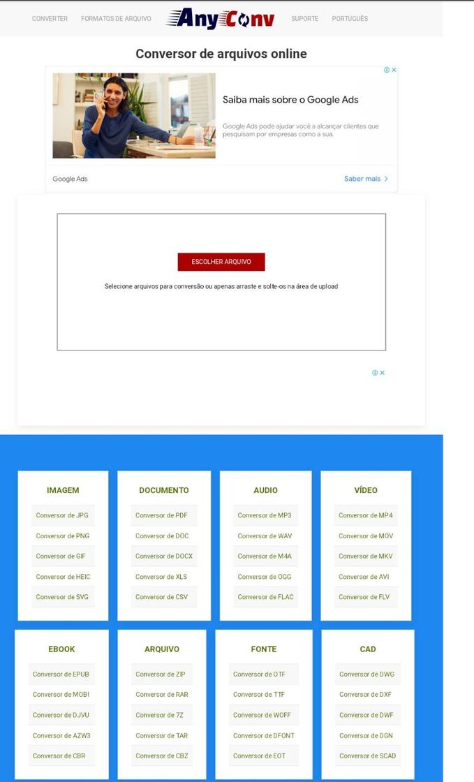 Social Conversor de arquivos online grátis - AnyConv