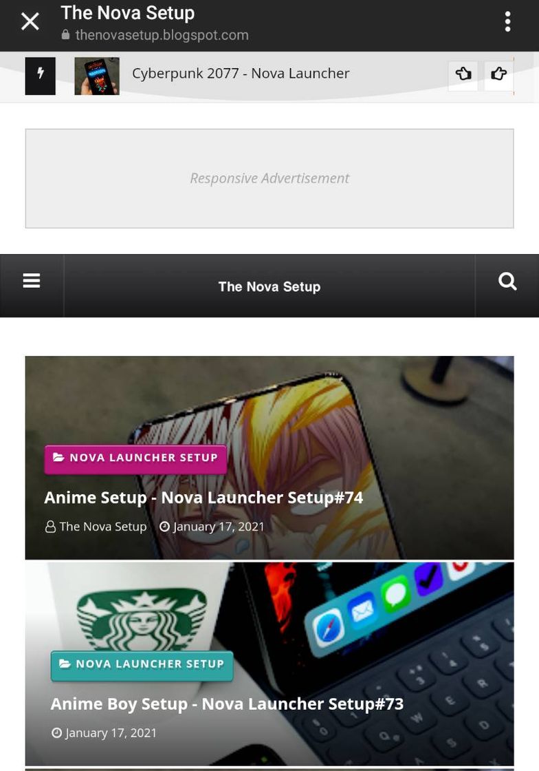 Social A página da web do Nova Setup.