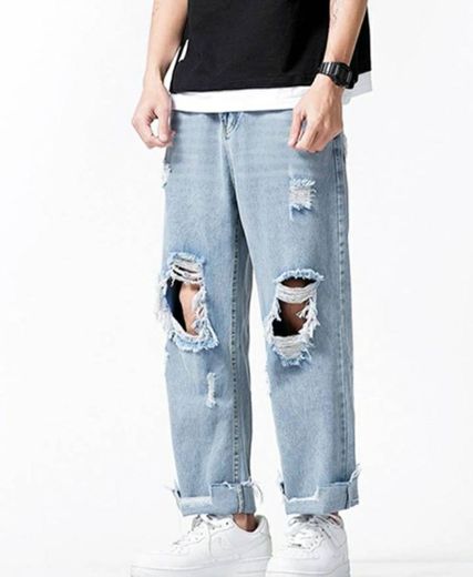Calça jeans cintura alta 