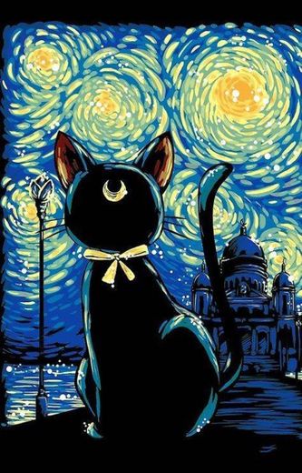Wallpaper Van Gogh + Sailor Moon