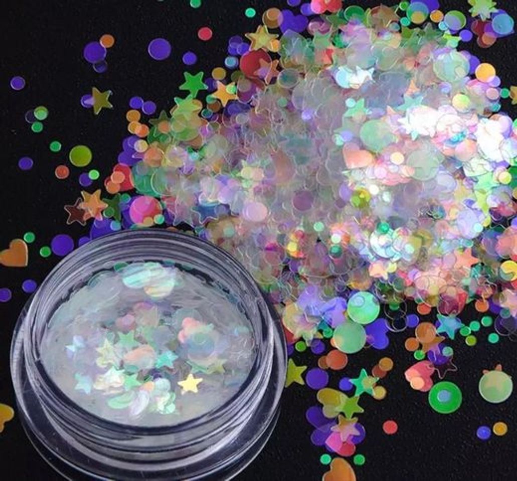 Producto Decoración confetti estrellas y corazones holográfico