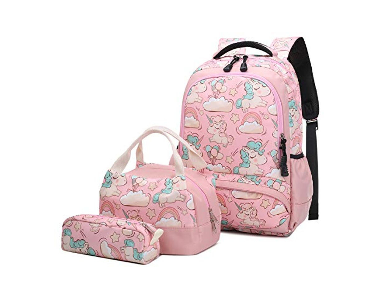 Social Mochila Escolar Unicornio Niña Infantil Adolescentes Sets de Mochila Backpack Casual Set