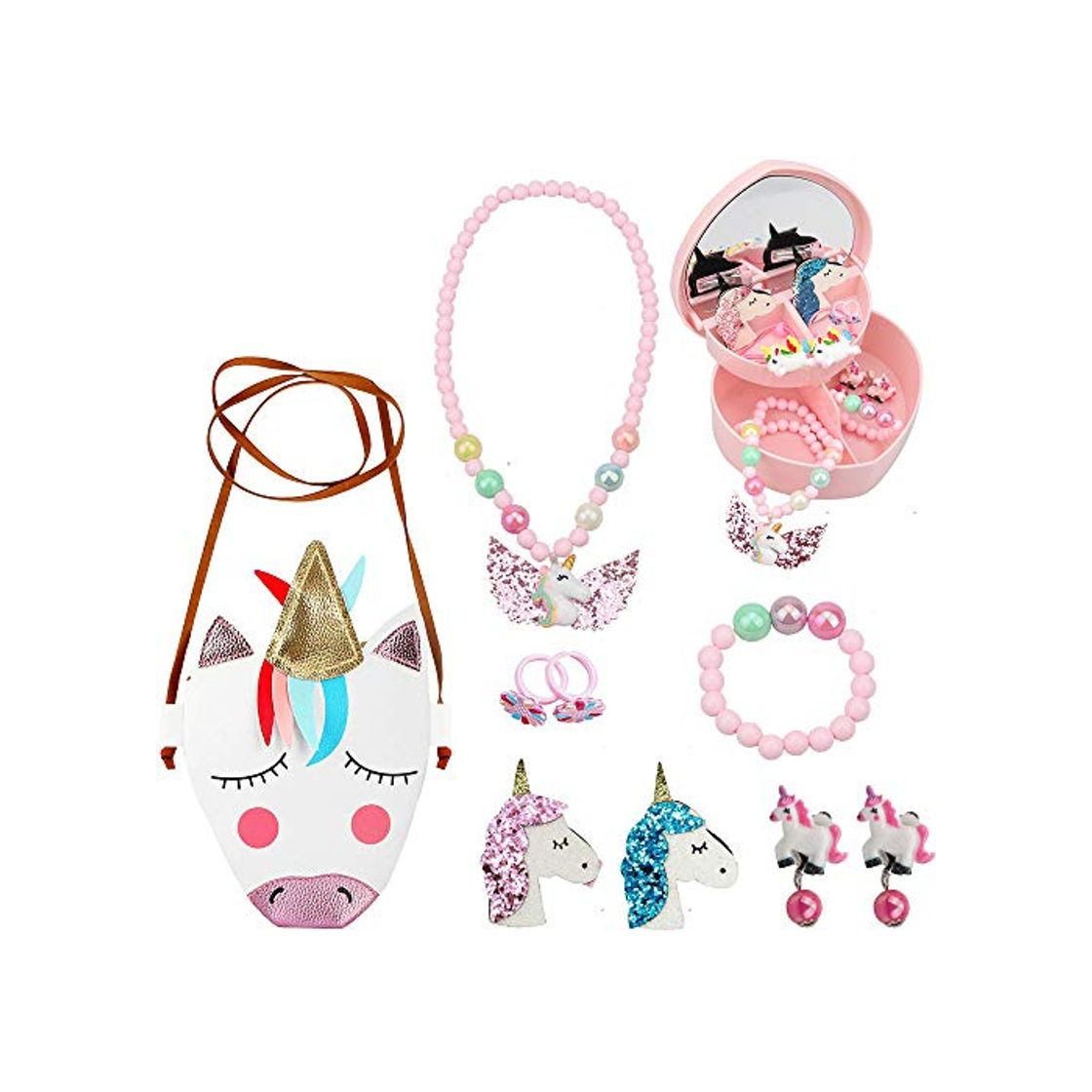 Fashion Joyas de Unicornio para niñas, Bolso de Bandolera de Cuero de Unicornio