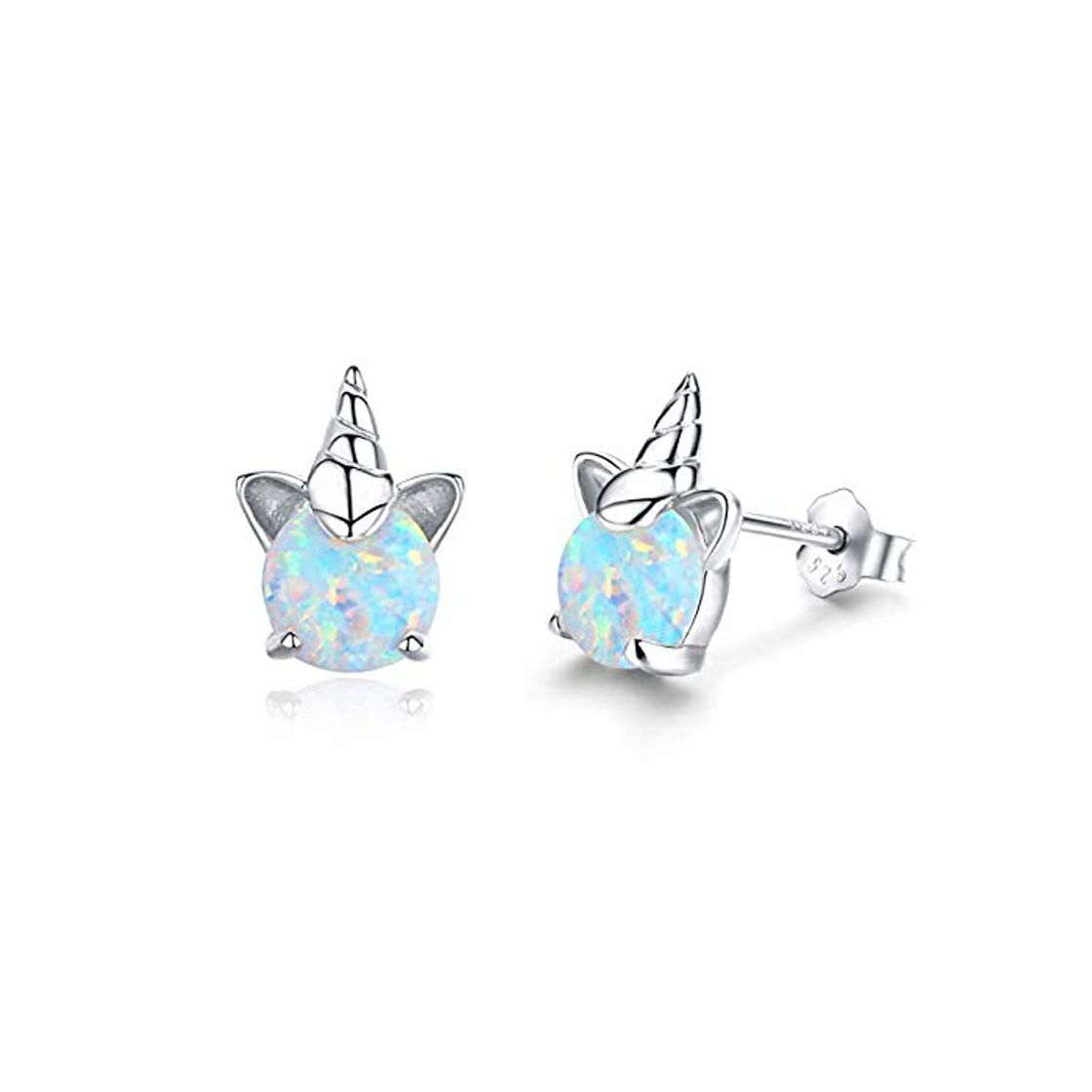 Fashion BETOY Unicornio Pendientes Niña Plata de ley 925 con Circonita Pequeños Arete