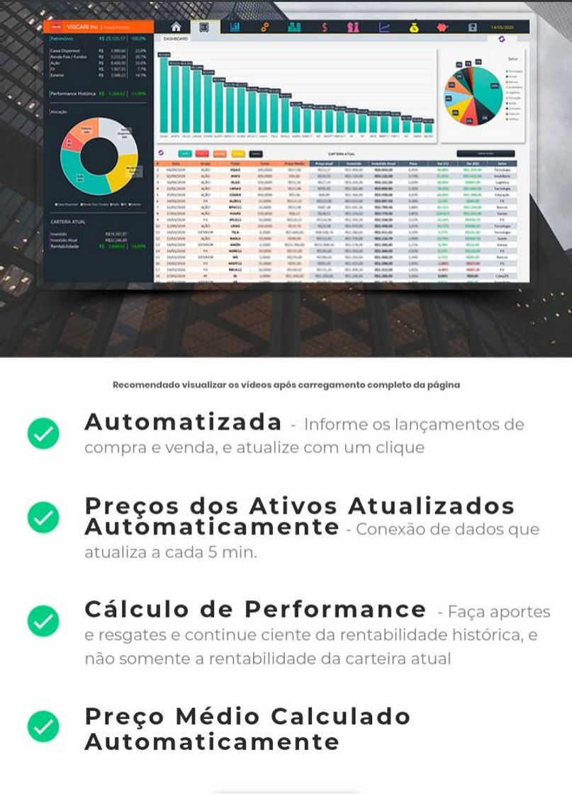 Fashion Curso PLANILHA para controle de investimento