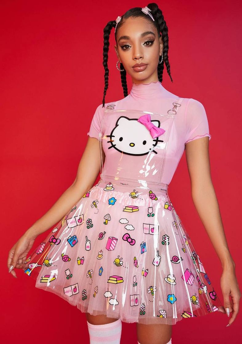 Moda Vestido transparente hello kitty