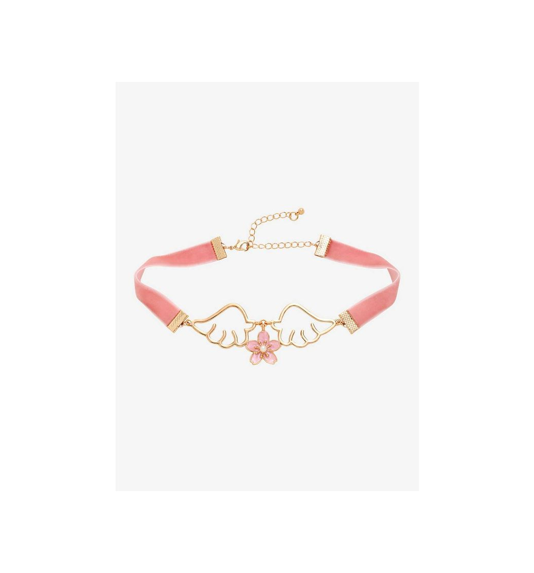 Moda Cherry Blossom & Wings Velvet Choker🌸💕