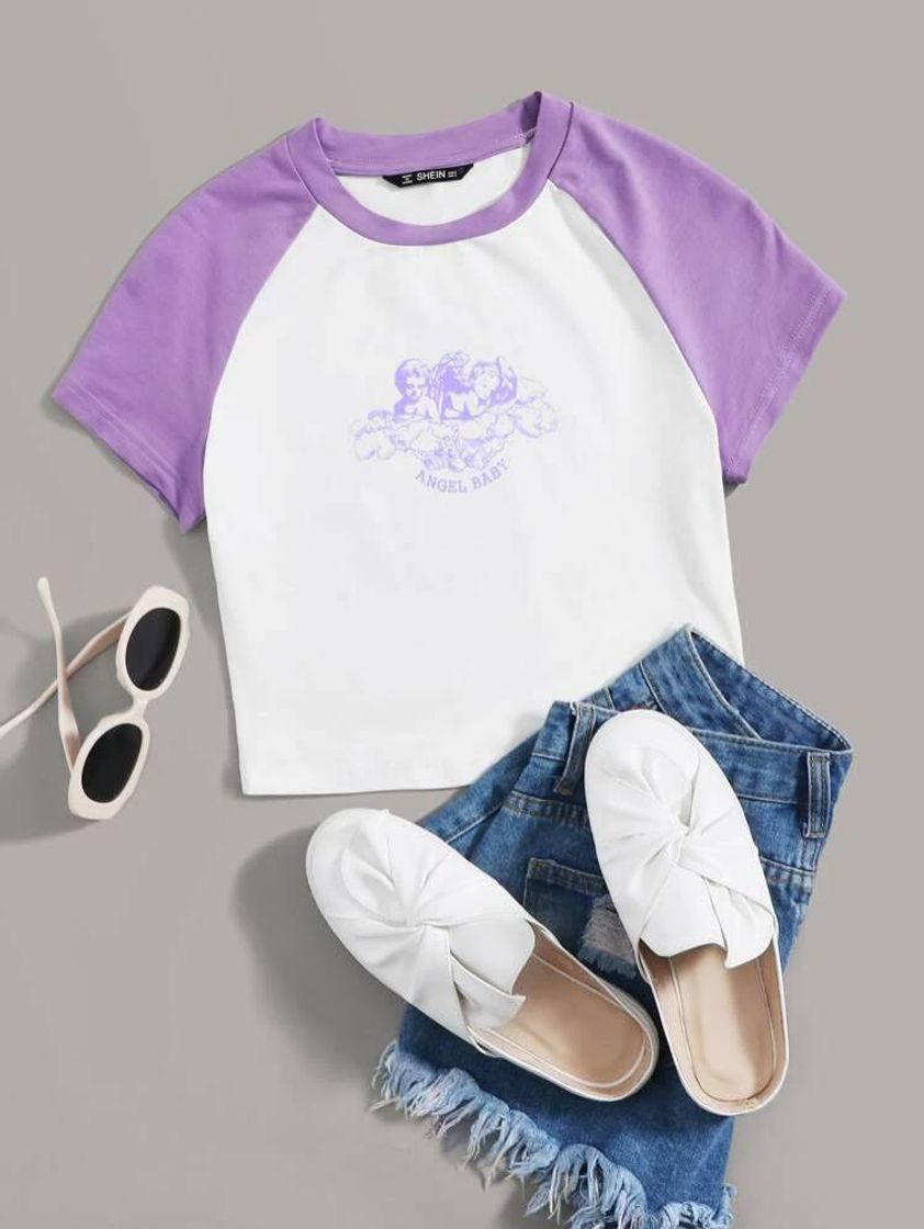 Moda Blusa/cropped "angel baby"