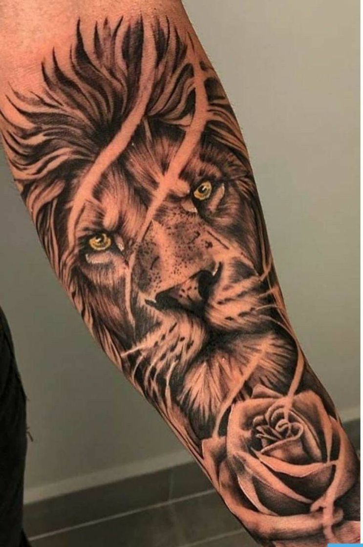 Fashion Tatuagem de leão 