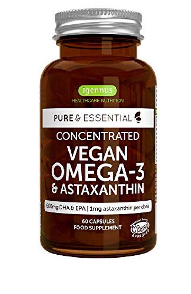 Fitness Pure & Essential Omega-3 Vegano, 1340 mg de Aceite de Algas (DHA