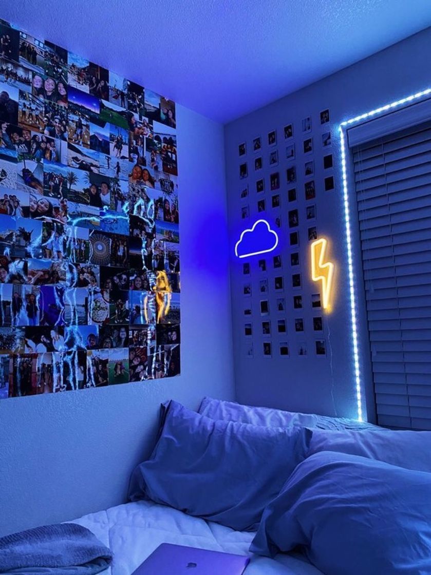 Fashion quarto azul com led🦋