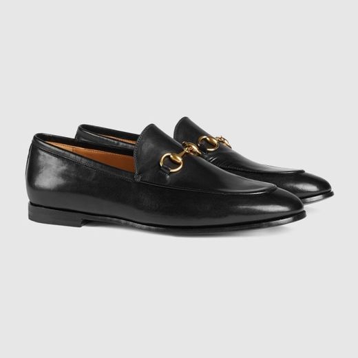 Gucci Jordaan Loafer Women's in Black Shiny Leather 