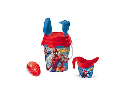 Mondo-28598 Spiderman Juego de Cubo de Playa, Color Rojo y Azul.