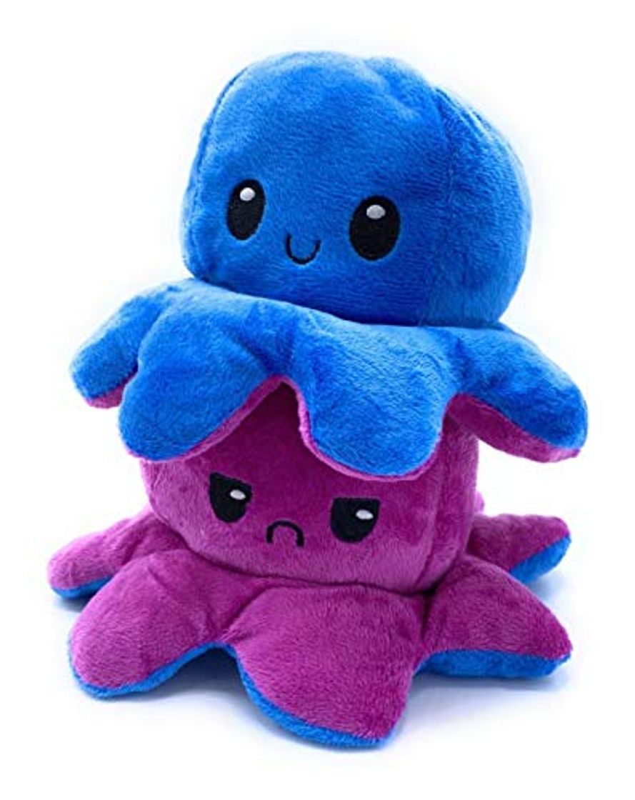 Product Peluche de Felpa Pulpo Reversible, Pulpo de Doble Cara, una Cara Sonriente