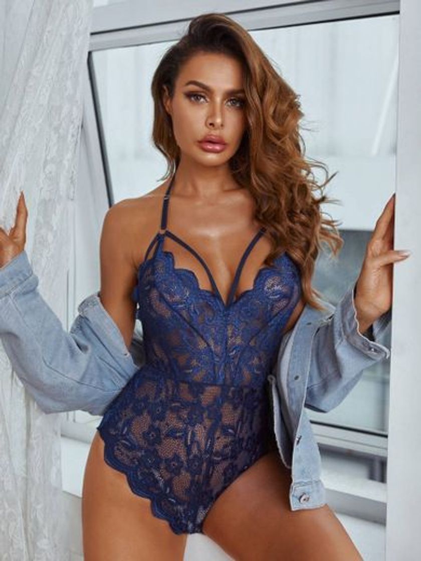 Fashion Contrasting lace lingerie set 