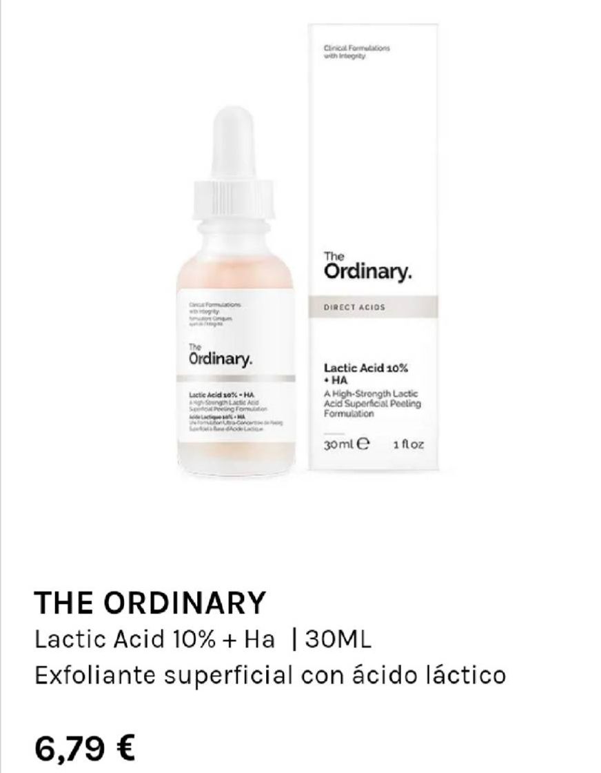 Fashion Lactic Acid 10% + Ha THE ORDINARY Exfoliante superficial