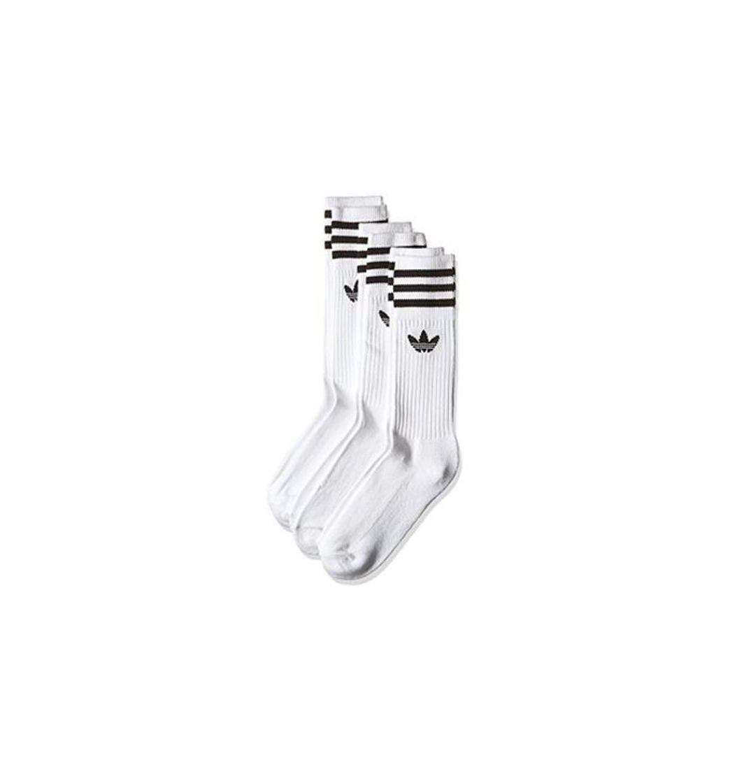 Fitness Adidas Solid Crew, Calcetines Unisex Adulto, blanco