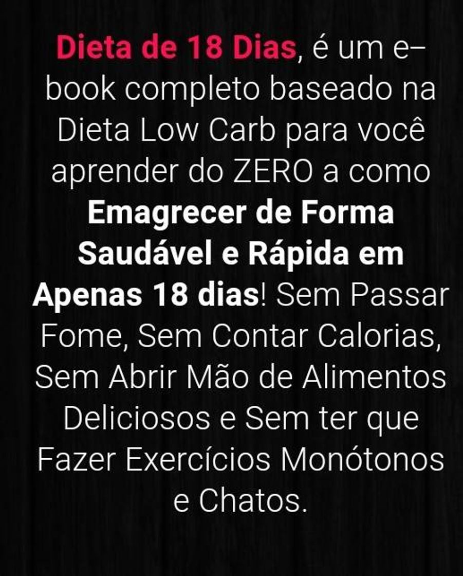 Moda Dieta 18 dias ,perca peso de forma saudável. 