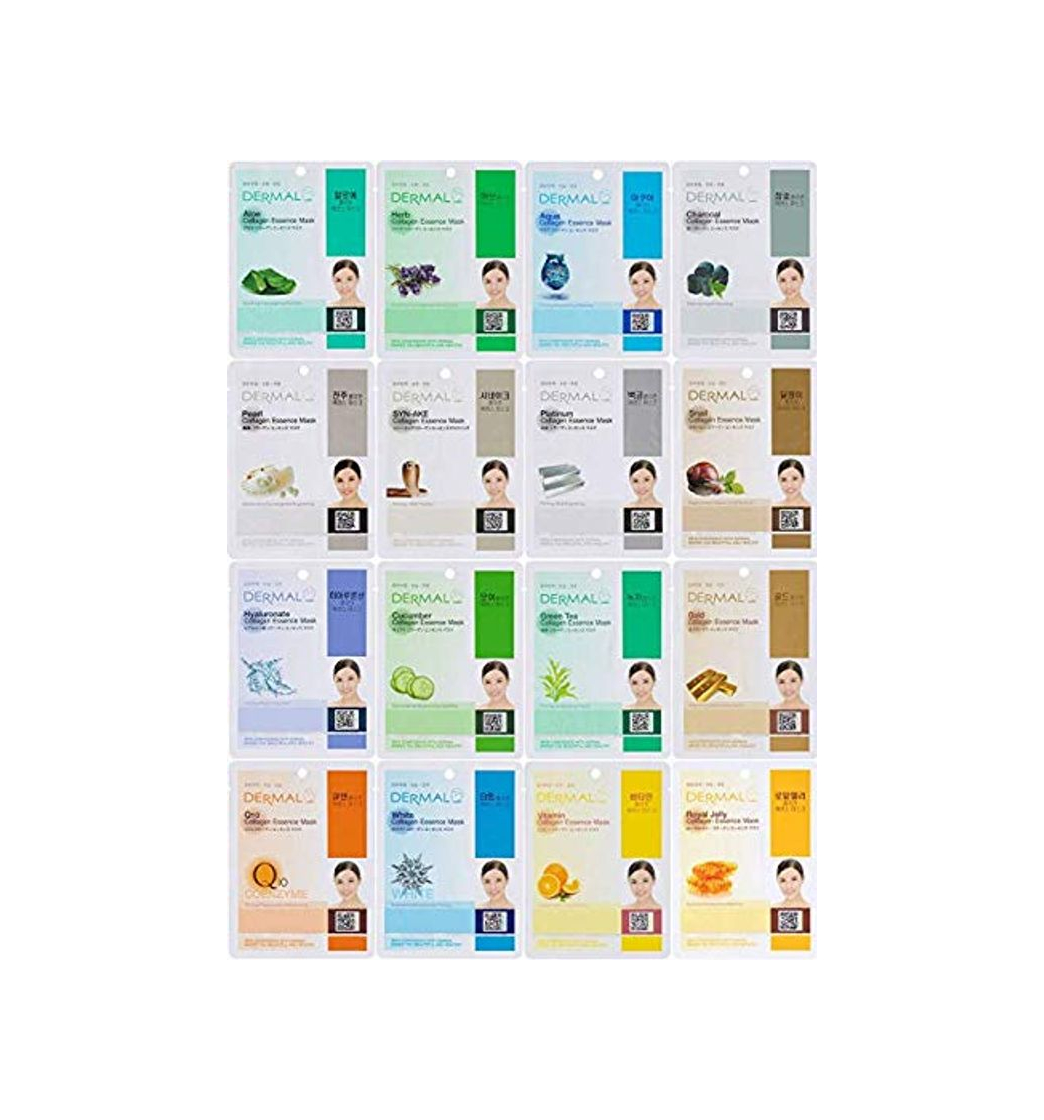 Social DERMAL 16 Combo Pack Collagen Essence Facial Mask Sheet - The Ultimate