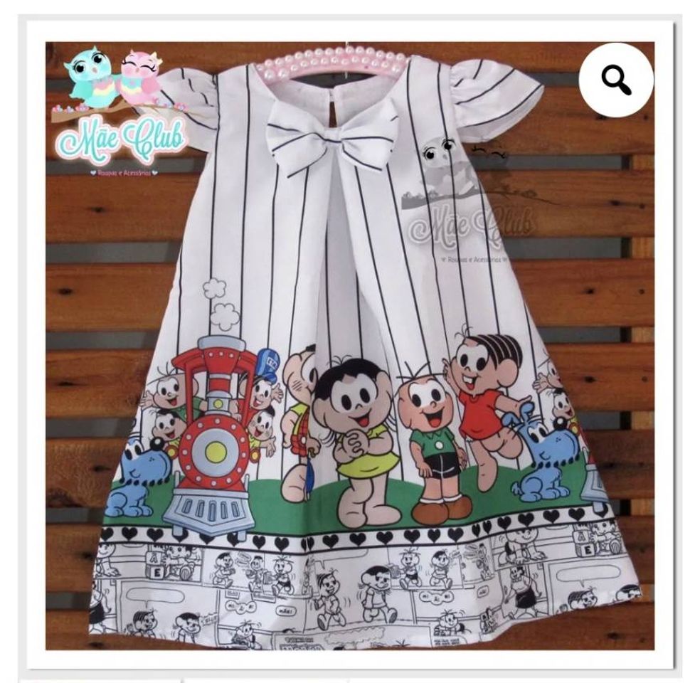 Fashion Vestido Temático Infantil Turma da Mônica